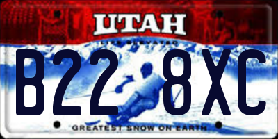 UT license plate B228XC