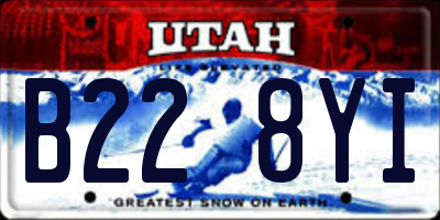 UT license plate B228YI