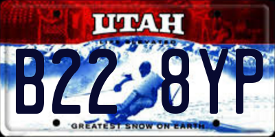 UT license plate B228YP