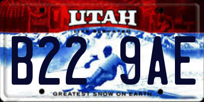 UT license plate B229AE