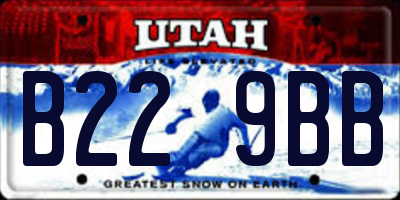 UT license plate B229BB