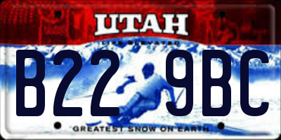 UT license plate B229BC