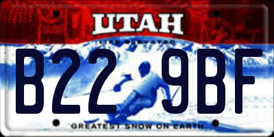 UT license plate B229BF