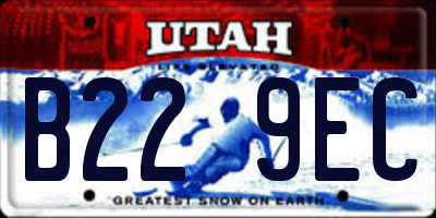UT license plate B229EC