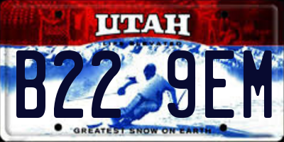 UT license plate B229EM
