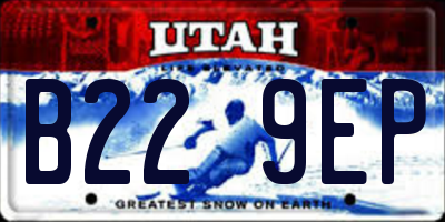 UT license plate B229EP