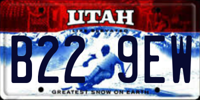 UT license plate B229EW