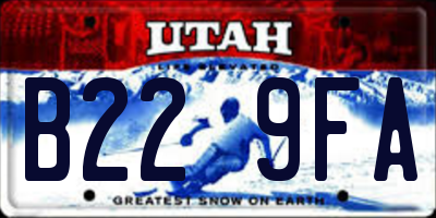 UT license plate B229FA