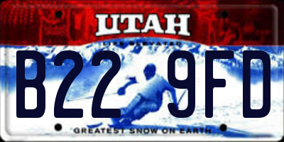 UT license plate B229FD