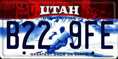 UT license plate B229FE