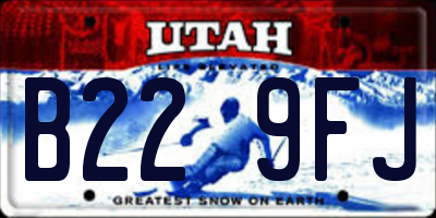 UT license plate B229FJ