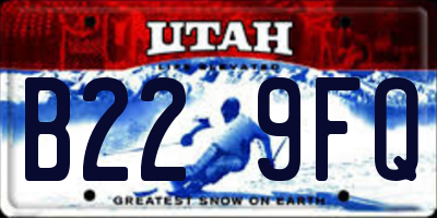 UT license plate B229FQ