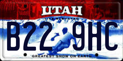 UT license plate B229HC