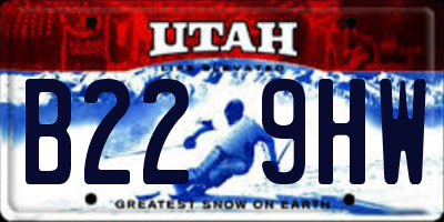 UT license plate B229HW