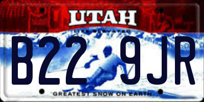 UT license plate B229JR