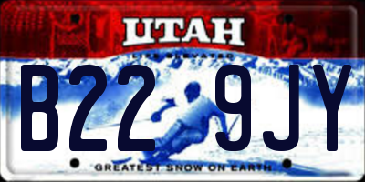 UT license plate B229JY