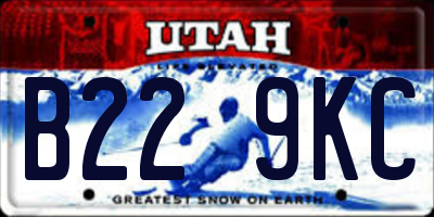 UT license plate B229KC