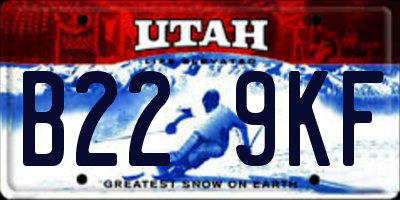 UT license plate B229KF