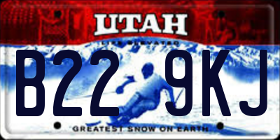 UT license plate B229KJ