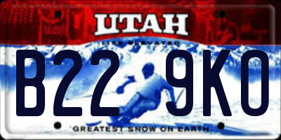 UT license plate B229KO