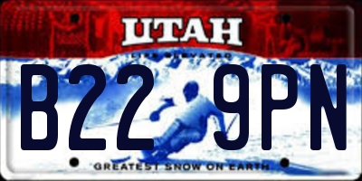 UT license plate B229PN