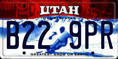 UT license plate B229PR