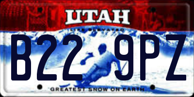 UT license plate B229PZ