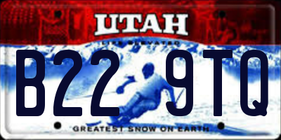 UT license plate B229TQ