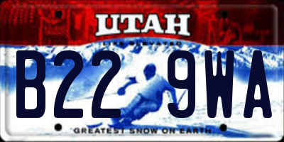 UT license plate B229WA
