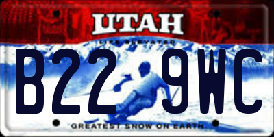 UT license plate B229WC