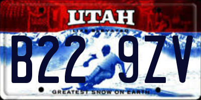 UT license plate B229ZV