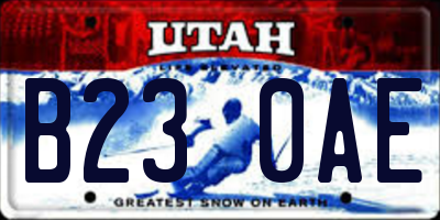UT license plate B230AE