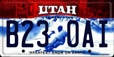 UT license plate B230AI