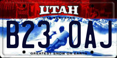 UT license plate B230AJ