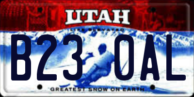 UT license plate B230AL