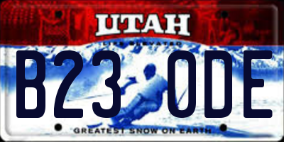 UT license plate B230DE