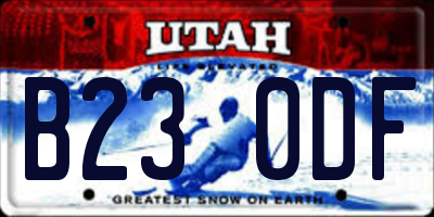 UT license plate B230DF