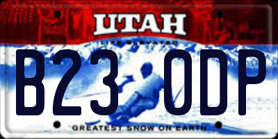 UT license plate B230DP