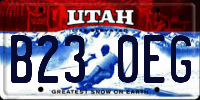 UT license plate B230EG