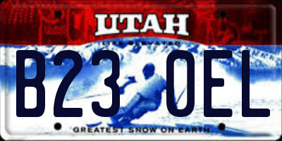 UT license plate B230EL