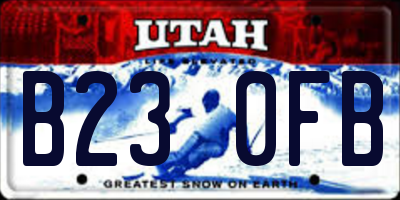 UT license plate B230FB