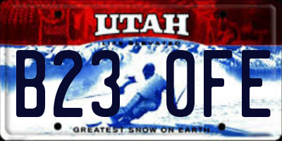 UT license plate B230FE