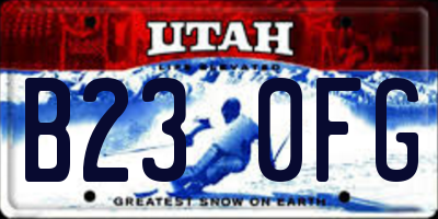 UT license plate B230FG