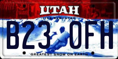 UT license plate B230FH