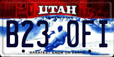 UT license plate B230FI