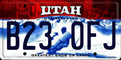 UT license plate B230FJ