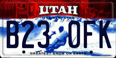 UT license plate B230FK
