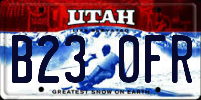 UT license plate B230FR