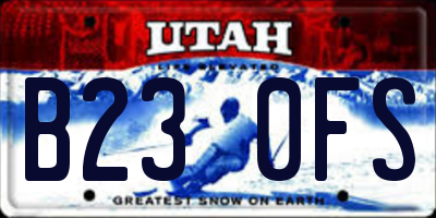 UT license plate B230FS
