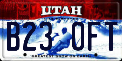 UT license plate B230FT